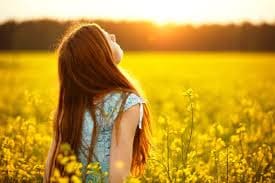 girl in sunny field